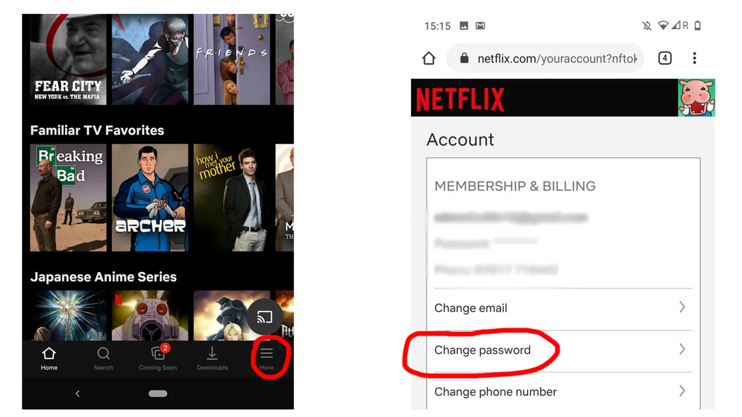 How to change netflix password on phone step by step guide on android and iphone mobile screens