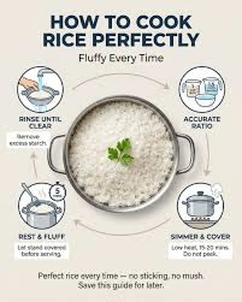 How to cook fluffy white rice perfectly - non-sticky separate grains in a pot