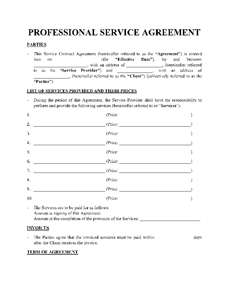 How to create a professional service agreement - Modern legal contract drafting