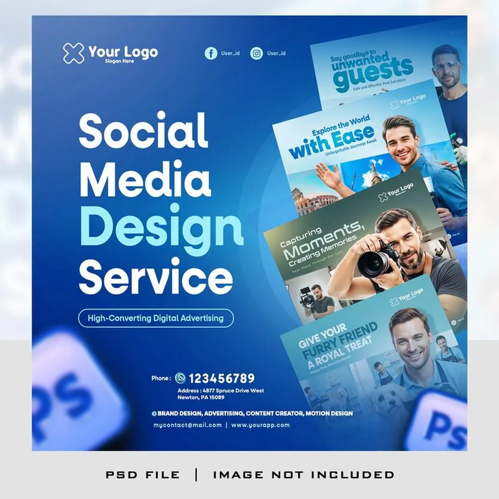 How to create high-converting social media posters - digital design workspace