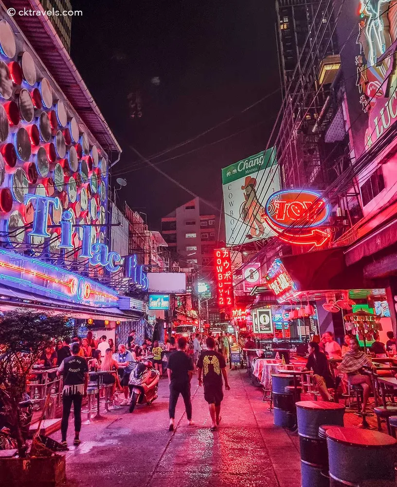 How to explore the nightlife of Bangkok - neon lights, rooftop bars, and bustling streets at night