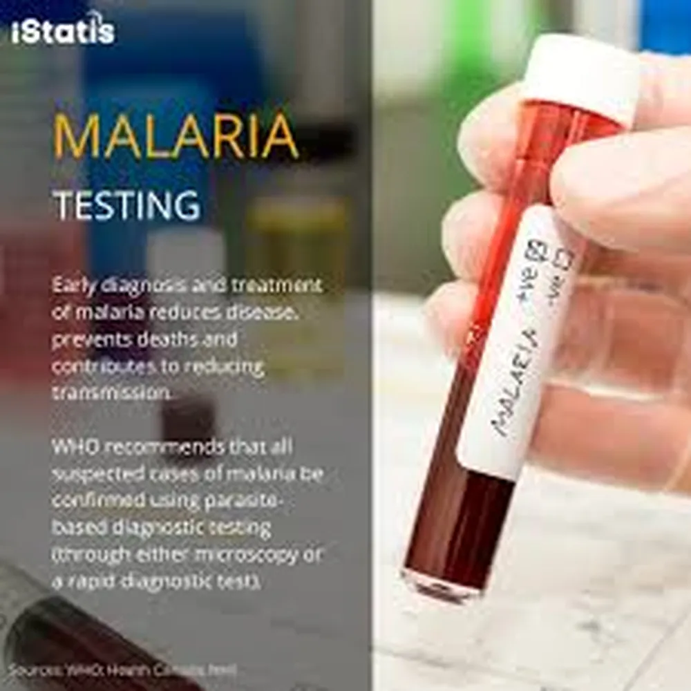 Healthcare professional performing a malaria test in Arusha hospital