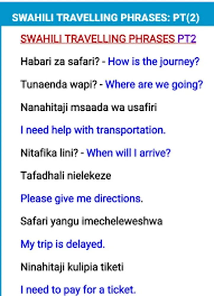 Travelers learning Swahili in Africa